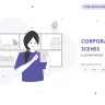 Corporate Scenes Illustration Set